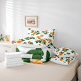 thumbnail image 6 of Manfei Flower Floral Bedding Comforter Set 7-Piece,Spring Graden King Bedding Sets,Orange Green White Bed Sheets For Girl,Super Cozy Room Decor,Reversible, 6 of 8