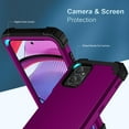 thumbnail image 5 of For Motorola Moto G 5G 2023, Slim Dual Layer 3 in 1 Heavy Duty Protection Hybrid Hard PC Soft Silicone Rugged Bumper Anti Slip Full-Body Protective Cases For Motorola Moto G 5G 2023, Purple, 5 of 7
