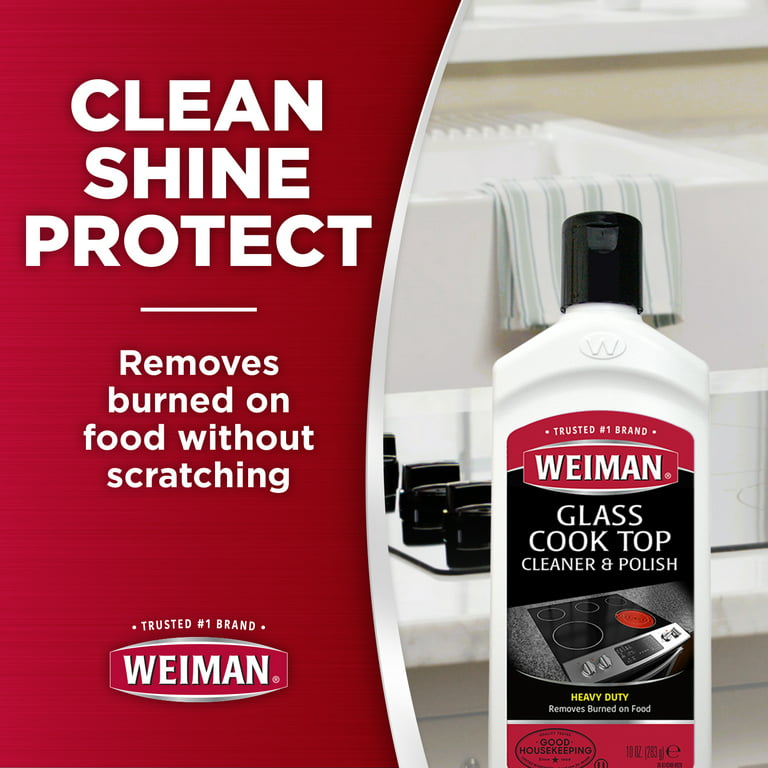 Weiman Cooktop Cleaner Kit - Cook Top Cleaner and Polish 10 oz. Scrubbing  Pad, Cleaning Tool, Cooktop Razor Scraper