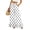 Light Gray, variant on Heart & Polka Dot Print Wide Leg Pants - Ruffle Hem High Waisted Palazzo Trousers with Pockets, Drawstring Casual Lounge Pants Black L