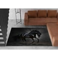 thumbnail image 2 of Black Rug, Bath Rugs, Animal Rug, Easy to Clean Rugs, Pattern Rug, Farmhouse Rugs, Black Horse Rug, Dining Room Rug, Housewarming Gift Rug, 2.6'x4' - 80x120 cm, 2 of 8