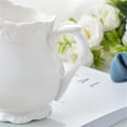 thumbnail image 5 of White Embossed Milk Pitcher 1000ml Ceramic Sauce Pot Gravy Boat For Kitchen, Restaurant, Hotel, 5 of 5