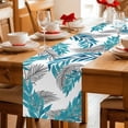 thumbnail image 5 of Blue Leaves Table Runner 90 Inches, Willow Leaf Abstract Plants Rustic Branch Bed Runner Dresser Scarves Tabletop for Indoor Outdoor Parties/Ceremony/Banquet, 13" x 90", 5 of 9