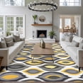 thumbnail image 3 of Abstract Art Area Rugs 5x7 ft Modern Diamond Patterns Yellow Grey Geometric Washable Rug Non Slip Indoor Carpet Absorbent Floor Mat for Living Room Bedroom Dining Room, 3 of 9