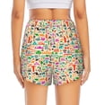 thumbnail image 2 of Lsque Travel Printed Women's Running Shorts with Liner Pockets,Elastic Quick Dry Workout Athletic Gym Yoga Shorts,Womens High Waist Shorts-Small, 2 of 9