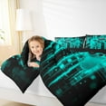 thumbnail image 5 of Feelyou Futuristic Game Controller Bedding Comforter Set, Neon Glowing Teal Square Twin Comforter Sets, Gamepad Gaming Gamer Reversible Bedding Set, Ultra Soft Bedroom Decor, 2pcs, 5 of 9