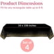 thumbnail image 3 of Paquete de 4 manteles rectangulares dorados y negros de 137 x 274 cm. Mantel de plástico desechable para fiestas, cenas y eventos. Manteles negros para bodas y celebraciones., 3 of 5