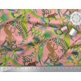 thumbnail image 2 of Soimoi Rayon Fabric Branches,Parrot & Leopard Jungle Print Fabric by The Yard 56 Inch Wide, 2 of 3