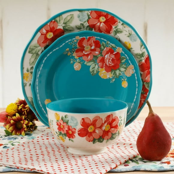 THE PIONEER WOMAN VINTAGE FLORAL 12-PIECE DINNERWARE SET