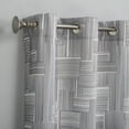 thumbnail image 2 of No. 918 Sora Print Modern Grid Semi-Sheer Grommet Curtain Panel, Gray, 40x84, 2 of 6