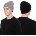 thumbnail image 3 of 2 PCS Unisex Beanie Hats for Men Women Winter Knit Beanies Soft Slouchy Warm Cuffed Beanie Hat, 3 of 5