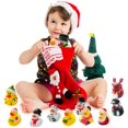 thumbnail image 4 of Juguetes de baño Anditoy para niños con forma de patos de goma navideños, paquete de 24 unidades, 4 of 6