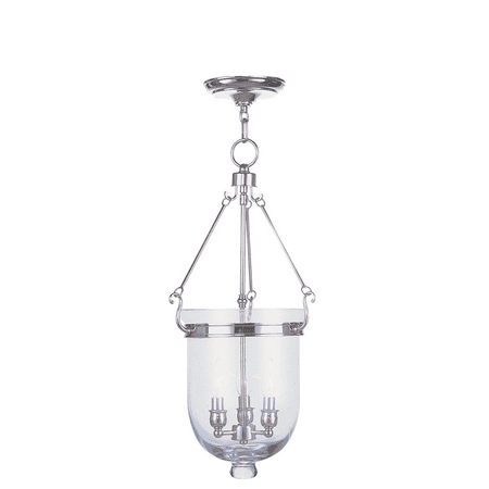 

Polished Nickel Tone Finish Pendants Nickel Material Candelabra 25 Long 3 Light Fixture