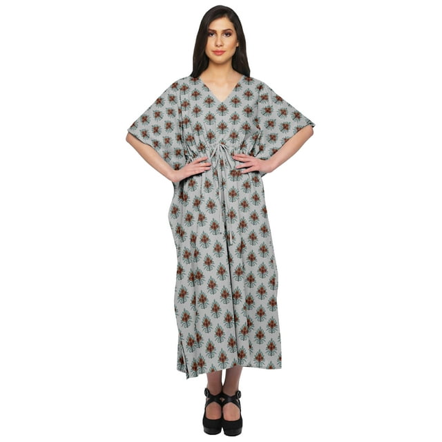 Moomaya Sortie de Plage Kaftan pour Bikini, Robe Caftan Longue Maxi pour Femmes - XS-M