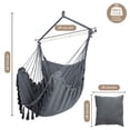thumbnail image 2 of WBHome Extra Large Hammock Chair Swing with Hardware Kit, Hanging Macrame Chair Cotton Canvas, Include Carry Bag & Two Soft Seat Cushions,, 2 of 9