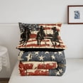 thumbnail image 5 of Manfei Southwestern Cowboy Queen Comforter Set,Grunge American Flag Comforter Sets Queen,Black Reversible,3 Pieces,1 Comforter and 2 Pillowcases, 5 of 7