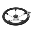thumbnail image 2 of Volante acero inoxidable 13 pulgadas antideslizante, accesorios para barcos, volante marino para pontones, yates y embarcaciones 35 cm con asa, 2 of 8