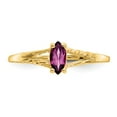 thumbnail image 5 of 14K Yellow Gold Ring Band with Stones (06) June Garnet (Rhodolite) Marquise Red, Size 6, 5 of 5