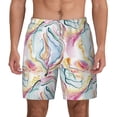 thumbnail image 2 of Goofa Abstract Marble Texture Printed Men's Swim Trunks Board Shorts Quick Dry Mens Swimming Trunks with Compression Liner,Breathable Fit Hawaii Beach Shorts-Small, 2 of 9