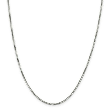 Flat Curb Link Chain 925 Sterling Silver 2mm Link Curb Chain Necklace 26 Inch Pendant Charm Flat Beveled Gifts For Women For Her ()