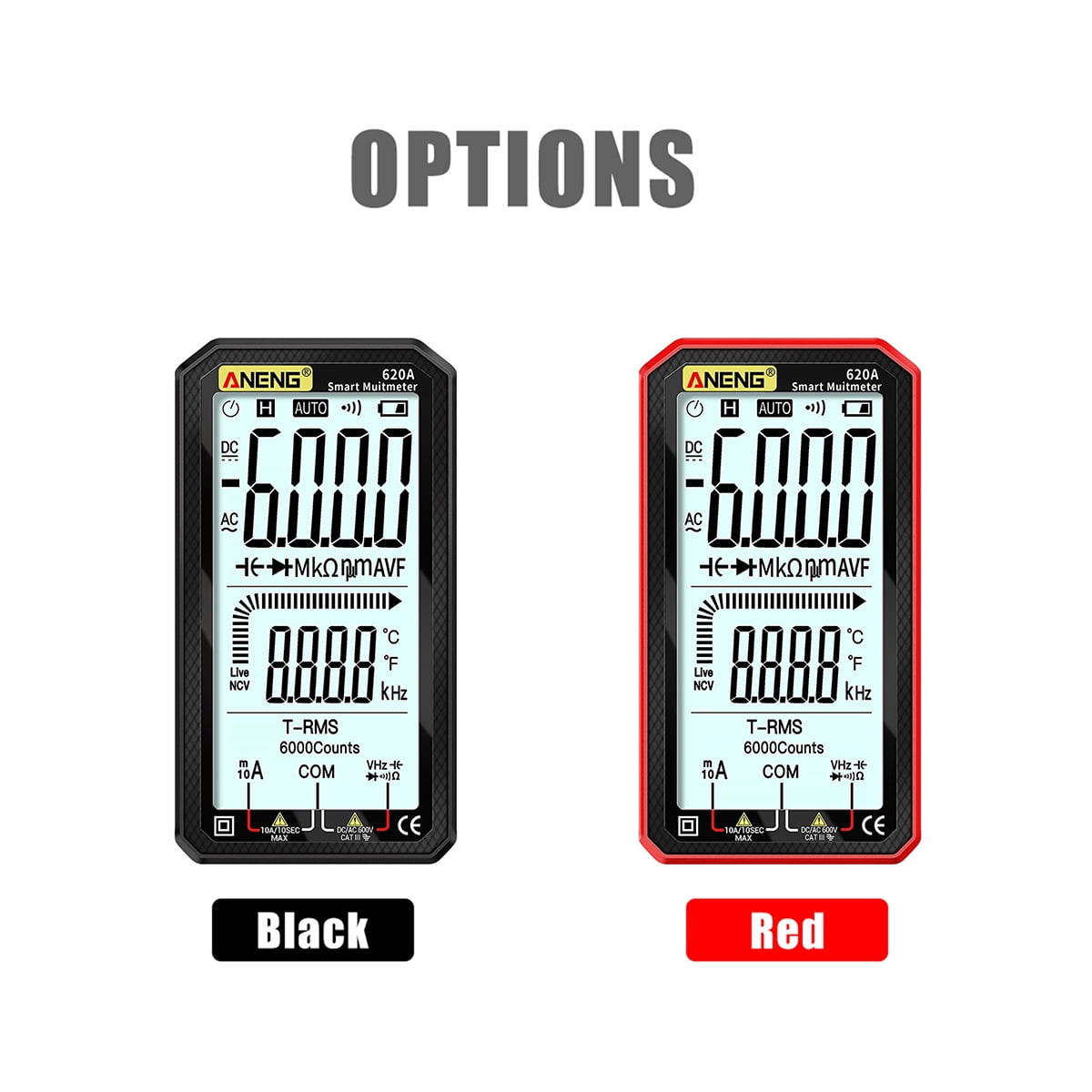 Amp Meter Circuit 4.7-Inch LCD Display AC/DC Digital Multimeter Ultraportable True-RMS Multimeter Auto-Ranging Multi Tester with Amp Volt Ohm Capacitance Continuity Temperature