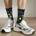thumbnail image 6 of Fuzoiu Geometric 1980s Styled Print Athletic Crew Socks for Men & Women,Casual Crew Socks,Above Ankle Crew Socks for Business, Casual, 6 of 6