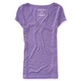 thumbnail image 1 of Aeropostale Heathered Core - Camiseta básica para mujer, color morado, grande Aeropostale Camiseta básica, 1 of 2