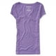 thumbnail image 1 of Aeropostale Heathered Core - Camiseta básica para mujer, color morado, grande Aeropostale Camiseta básica, 1 of 2