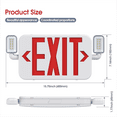 thumbnail image 6 of SASELUX LED Emergency Exit Sign Light Red Letters Adjustable Heads Backup Battery Plastic UL 924, 6 of 8
