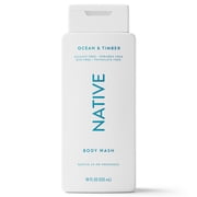 Native Body Wash for Women & Men, Sulfate Free, Ocean & Timber, 18 fl oz