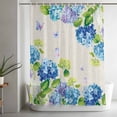 thumbnail image 5 of Blue Hydrangea Small Stall Shower Curtain, Waterproof Shower Curtains for Bathroom, Linen Texture Butterfly Spring Floral Washable Fabric Bath Curtain for Bathtub Decoration with Hooks 36x72 Inches, 5 of 9