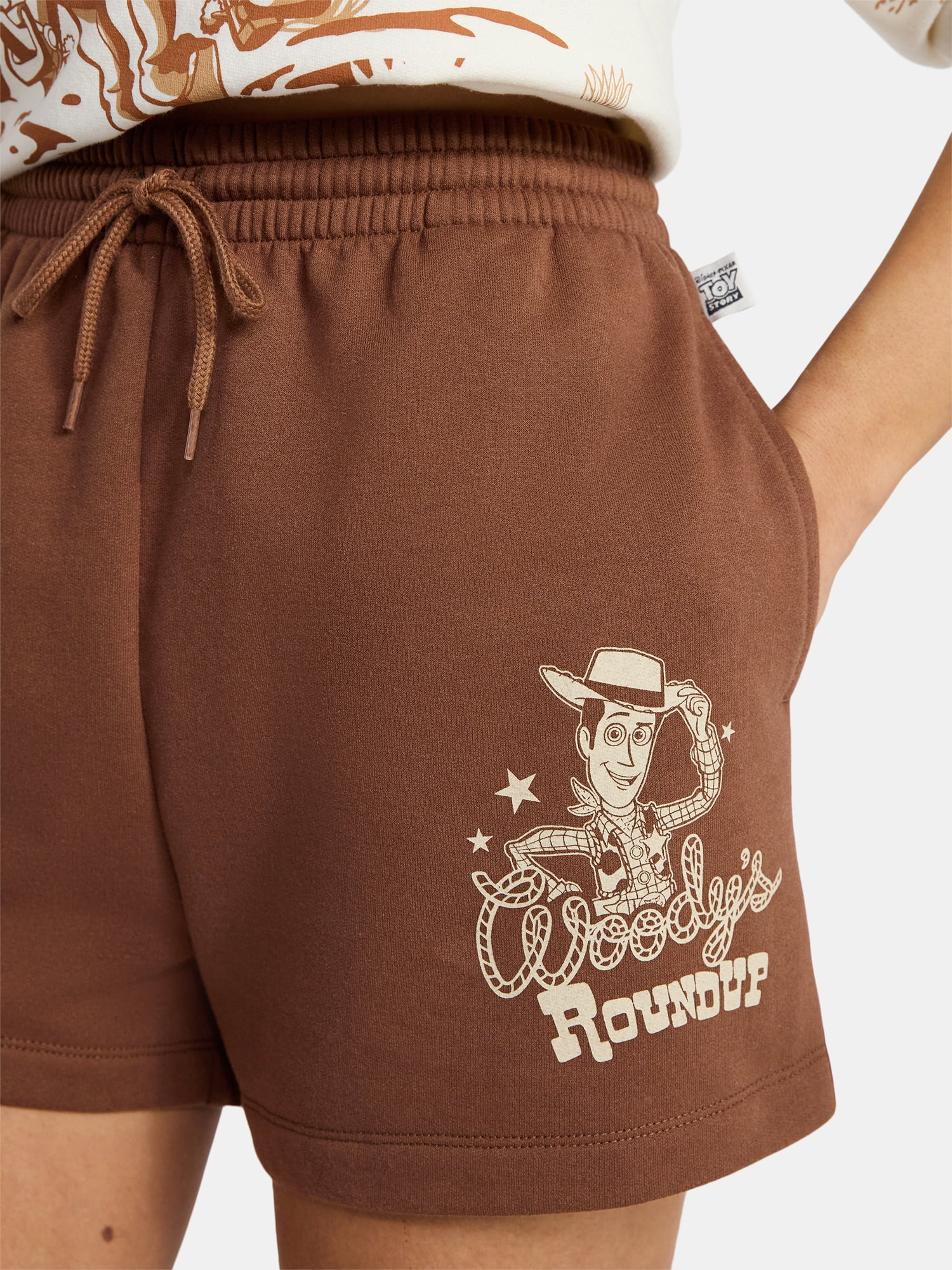 Toy Story Women's Woody's Roundup Graphic Fleece Shorts, Sizes XXS-XXL