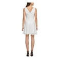 thumbnail image 2 of KENSIE Robe Sans Manches en Dentelle Blanche pour Femmes Col en V Ajustée + Évasée 14, 2 of 4