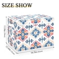 thumbnail image 5 of Yayeee Collapsible Cube Storage Bin with Lid Fabric Closet Decorative Basket with Handles, Navy Blossom Mosaic, 5 of 7