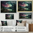 thumbnail image 4 of Designart "Celestial Gateway The Enchanting Northern Lights II" Landscapes Floater Framed Wall Art Living Room, 4 of 7