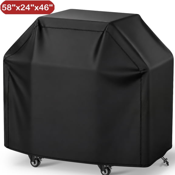 Grill Cover,58 inch Grill Covers for Outdoor Grill,Heavy Duty 4-6 Burner Grill Cover for Outdoor Waterproof Gas Grill Cover,UV and Fade Resistant BBQ Cover for Grills up to 56-in Width,Black