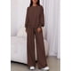 thumbnail image 2 of Conjunto de Lounge PRETTYGARDEN para Mujer 2 Piezas Marrón XXL, 2 of 8