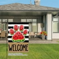 thumbnail image 3 of Remain Unique Watermelon Paw Print Welcome Linen Garden Flag for Spring Summer Home Outdoor Garden Yard Door Decor 12x18 inch, 3 of 5