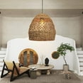 thumbnail image 5 of Arturesthome Creative Seagrass Pendant Lamp Rattan Lampshade Handmade Weave Lighting Modern Hanging Ceiling Light Fixture for Cafe Bar, 5 of 26