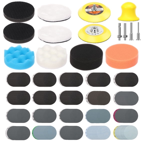 215Pcs Sanding Disc Drill Polishing Kit 3 Inch Wet Dry Sandpaper Buffing Pad with Polishing Sponge Polishing Sandpaper for Metal Wood Plastic