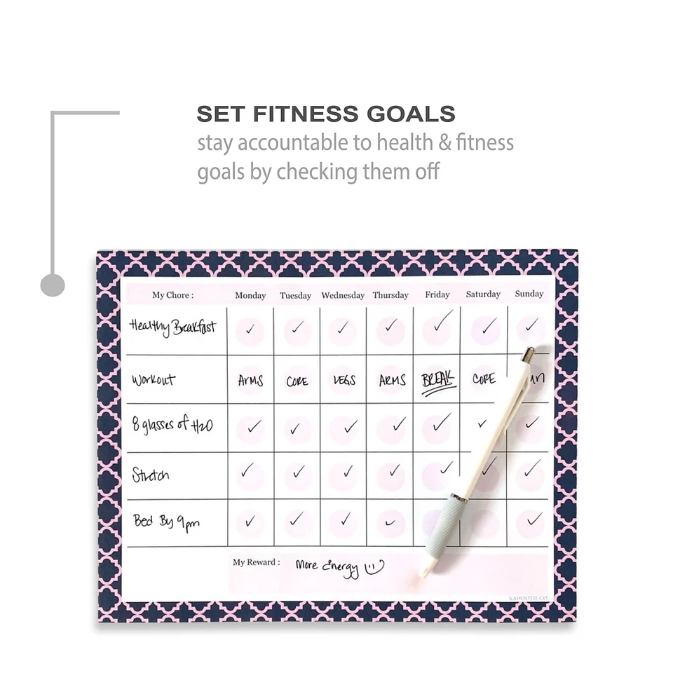 Kahootie Co. Kahootie Co Chore Chart Notepad 11" X 8.5" 50 Sheets Per Pad Navy