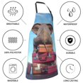 thumbnail image 5 of Kdxio Elephant Sits On A Stack Of Luggages Ocean Apron with Pockets Adjustable Kitchen Aprons for Men Women Waterproof Aprons for Cooking,Drawing,Crafting, Baking Household Cleaning, 5 of 8