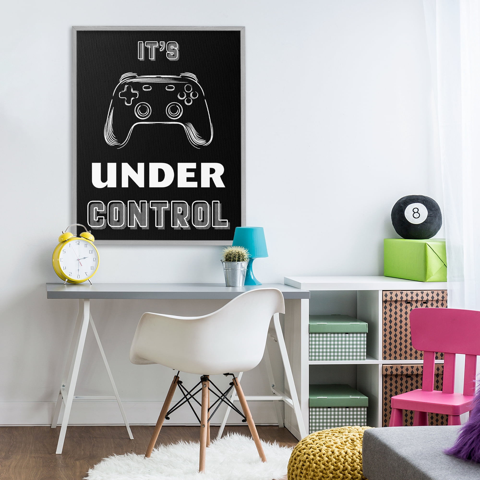 Stupell Industries Under Control Gamer Gray Framed Giclee Art, design by Marcus Prime
