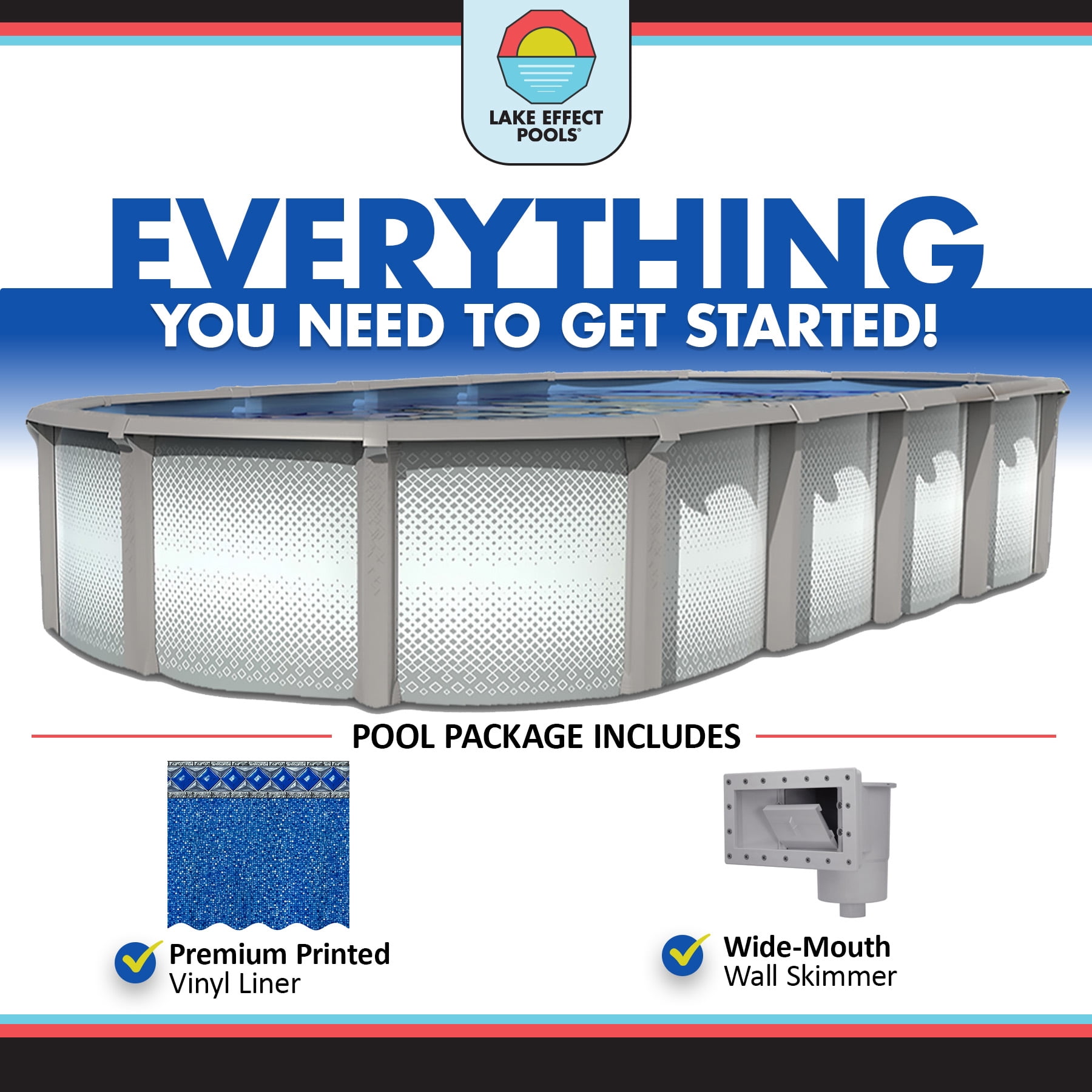 Lake Effect Pools Grand Cayman 15' x 30' x 52" Oval Resin Protected Above Ground Swimming Pool