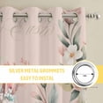 thumbnail image 6 of Easter Bunny Kitchen Curtains Window Panels, Cute Pink Rabbit Rose Flowers Pastoral Botanical Insulated Window Treatment Curtain, Grommet Curtains for Bedroom/Living Room, 2 Piece 27.5"Wx39"L, 6 of 8