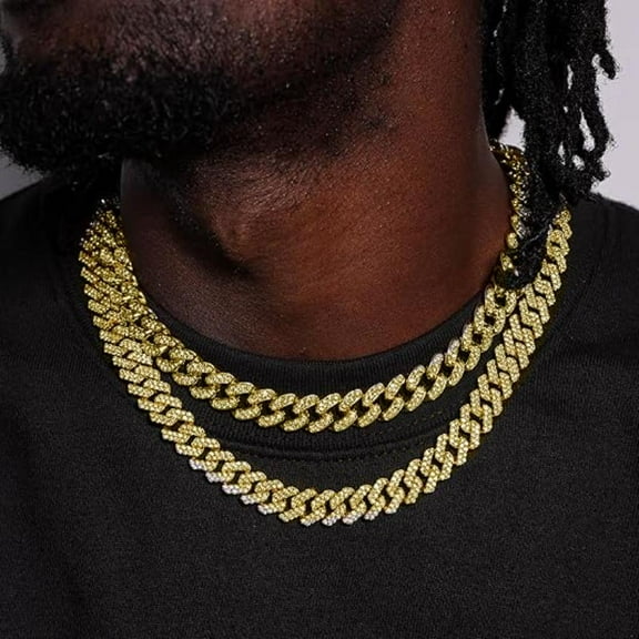 Mens Cuban Link Chain Gold Necklace Men Hip Hop Jewelry