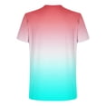 thumbnail image 4 of Pounoo T Shirts for Men Crew Neck Short Sleeve Solid Gradient Mens Shirts Regular Fit Outdoor Walking Breathable Mens Tops, 4 of 6