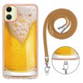 thumbnail image 4 of for Samsung Galaxy A05 Crossbody Strap Phone Case, Anti-Fall Pattern Clear Design Transparent Soft & Flexible TPU Drop and Shockproof Protective Cover with Adjustable Nylon Neck Strap, Draft Beer, 4 of 7
