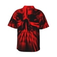 thumbnail image 3 of Daiia The Red Head Skull Hawaiian Shirt for Men Gentle Cotton Regular Short Sleeve Casual-X-Large, 3 of 9