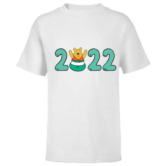 Disney Winnie the Pooh 2022 New Year’s Eve Standard - Short Sleeve T-Shirt for Kids – Customized-White